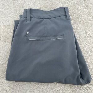 PRIMO Mens Golf Athletic Pants Grey Flat Front Zipper Stretch Slim Fit 30x30